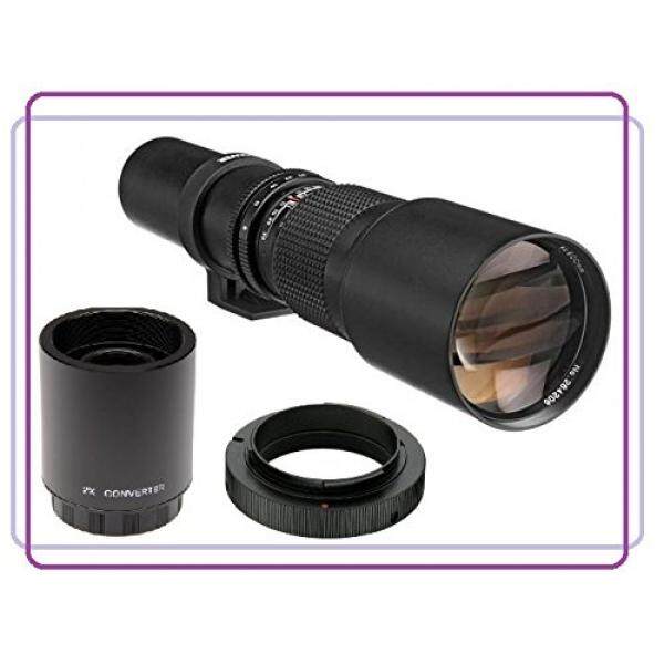 500mm f/8.0 Manual Focus Telephoto Lens + 2x Teleconverter = 1000mm For Nikon D3100, D3200, D3300, D5100, D5200, D5300, D5500, D7100, D7200, DF, D80, D90, D300, D610, D700, D750, D800, D810 DSLR - intl