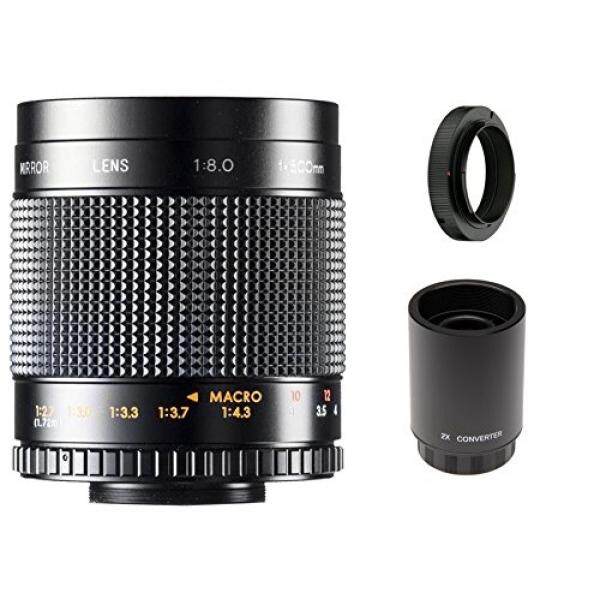 500 Mm F/8.0 Tele Lensa Kaca + 2x Teleconverter = 1000 Mm untuk Nikon D3100, D3200, d3300, D5100, D5200, D5300, D5500, D7100, D7200, DF, D3, D4, d90, D500, D600, D610, D700, D750, D800, D810 DSLR-Internasional