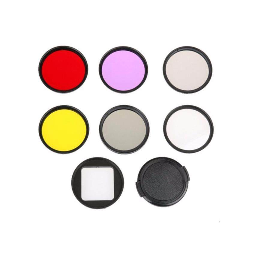 52mm Diving Filter Set Adapter Ring Lens Cap UV CPL ND4 Yellow Red Purple Underwater filter for Go Pro Hero4 3+ Action Sport Camera Accessories