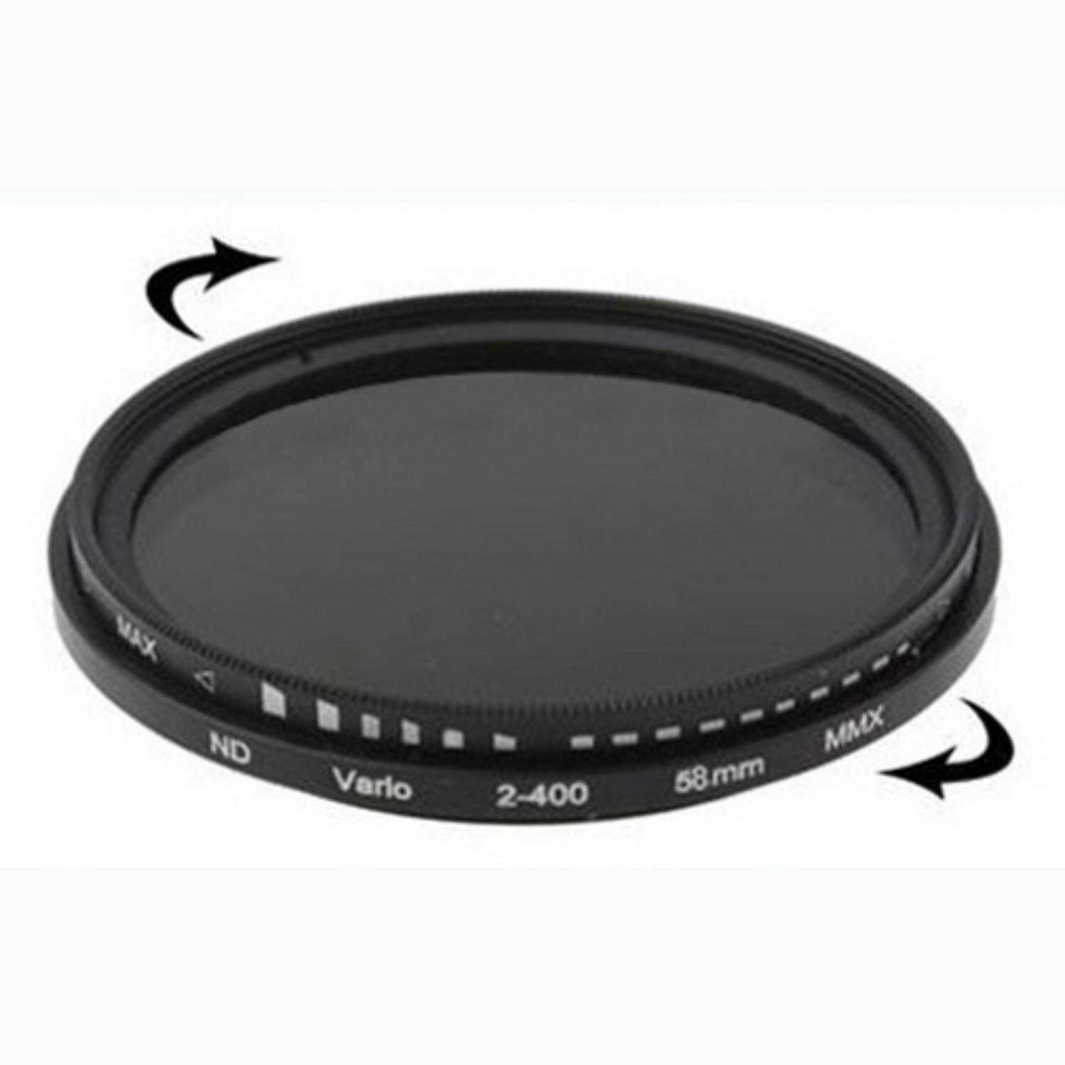 58 Mm ND Fader Netral Dapat Disesuaikan Kepadatan Filter Variabel ND 2 Nd 400 Filter (Hitam)-Intl