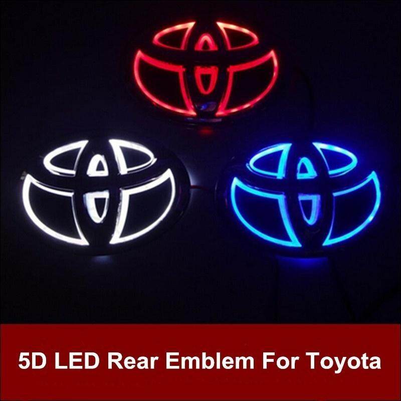 5D LED Decal Dán Xe Đuôi Đèn Logo Huy Hiệu Đèn Hiệu Miếng Dán forTOYOTA (Đỏ) TRÀNG HOA THÁI YARIS cũ VIOS