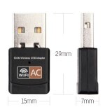 600Mbps Băng Tần Kép 2.4G / 5G Hz Mạng LAN Không Dây Mạng LAN Không Dây USB Bộ Chuyển Đổi Wifi Cho Máy Tính 802.11AC