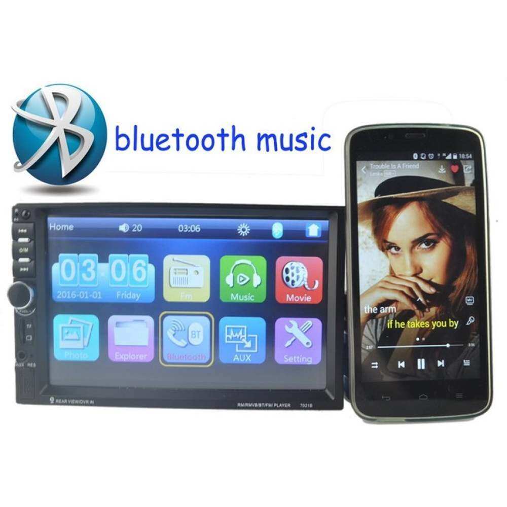 7 Inch 2 DIN Tombol Putar Pengatur Bluetooth Kontrol Mobil MP4 MP5 Radioplayer Dukungan Layar Sentuh Rear View Kamera DVR Di Video FM Usbaux In