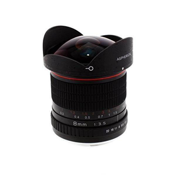 Albinar 8 Mm F/3.5 HD Aspherical Lensa Mata Ikan untuk Nikon D60, D90, D300, D300s, d3000, D3100, D3200, D3300 D5000, D5100, D5300, D5500, D7000, D7100-Intl