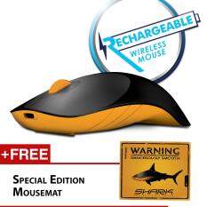 Alcatroz Air Shark 2.4G Rechargeable Wireless Mouse Free Mousemat (Black/Yellow) Malaysia