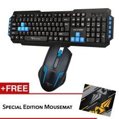 Alcatroz M550 and Asic 5 Multimedia Keyboard Mouse combo Free Mousemat (Blue) Malaysia