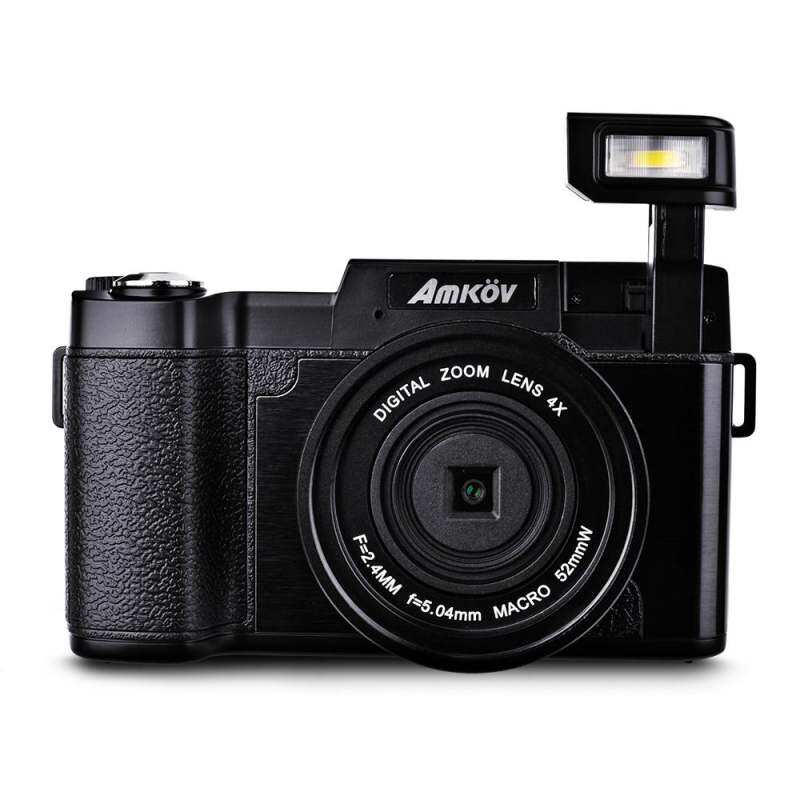 Amkov 24MP 4X Kamera Digital dengan Zoom Video Flip Kamera Video Layar Sentuh dengan Filter UV-Intl