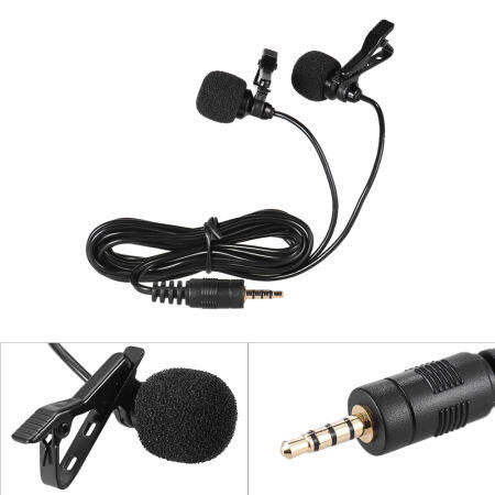 Andoer 150 เซนติเมตรโทรศัพท์มือถือสมาร์ทโฟนมินิคู่ Omni - ทิศทางไมโครโฟนพร้อมคลิปสำหรับ iPad iPhone5 6 วินาที 6 พลัสมาร์ทโฟน - นานาชาติ