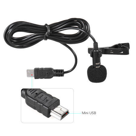 Andoer 150cm Professional Mini USB Omni-Directional Stereo Mic Microphone with Collar Clip for Gopro Hero 3 3+ 4 - intl
