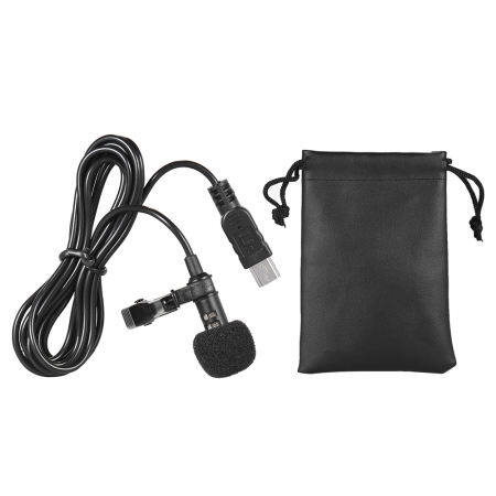 Andoer 150cm Professional Mini USB Omni-Directional Stereo Mic Microphone with Collar Clip for Gopro Hero 3 3+ 4 - intl