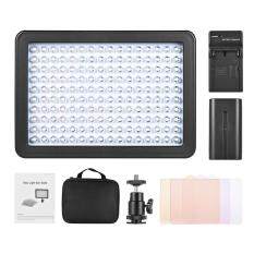 Andoer 160 Video Camera Light Lamp 10.5W Dimmable 5600K with 2200mAh F550 Charger/3 Filter/Adapter/Padded Bag for Canon Nikon Sony DSLR Studio Photo Figure Portrait Lighting