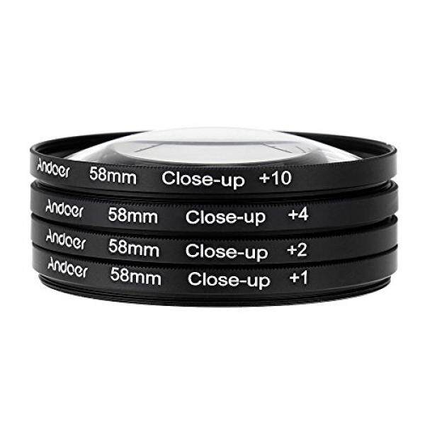 Andoer 58 Mm Penutup Makro-Up Filtersatz + 1 + 2 + 4 + 10 MIT Tasche F? R Nikon Canon Pemberontak T5i T4i EOS 1100D 650D 600D DSLR-Kameras-Intl