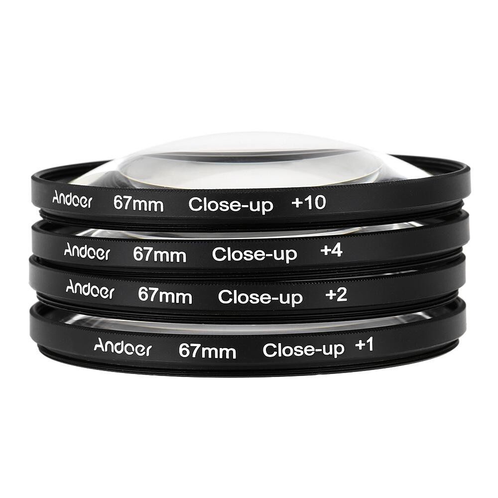 Andoer 67 Mm Penutup Makro-Up Set Filter + 1 + 2 + 4 + 10 dengan Kantong untuk Nikon D80 d90 D7000 Canon Tamron Sigma DSLR-Intl