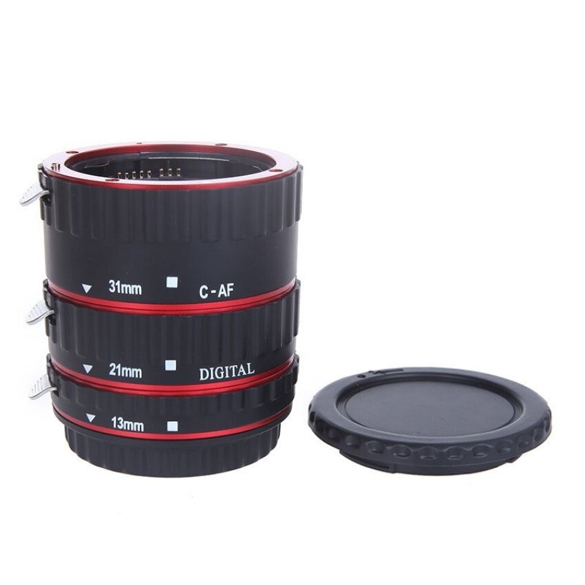 Andoer Logam Warna TTL Auto Fokus AF Tabung Ekstensi Makro Ringfor Canon EOS EF EF-S 60D 7D 5D II 550D Merah- internasional