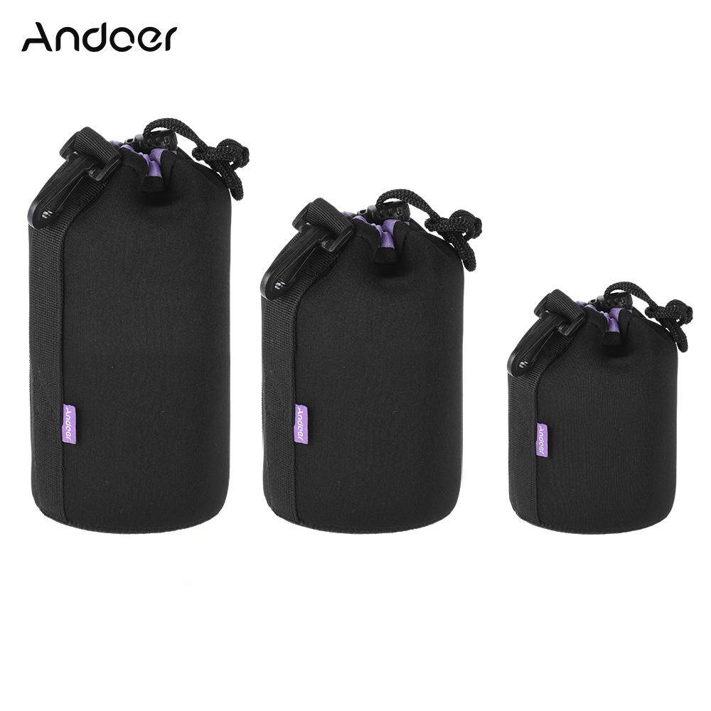 Andoer Shockproof Tahan Air DSLR Lensa Kantong Kit (S + M + L) ekstra Tebal Lembut Tas Pelindung Set Pelindung untuk Perkakas Bertualang Lensa Tamron-Intl