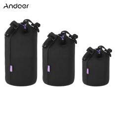 Andoer Shockproof Water-resistant DSLR Lens Pouch Kit (S+M+L) Extra Thick Soft Protective Bag Case Protector Set for Canon Nikon Sony Tamron Lens