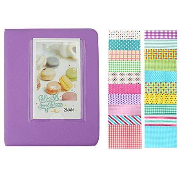Anter 64 Taschen Instax Mini Fotoalbum F? R Fujifilm Instax Mini 8 8 + 9 7 S 25 26 50 S 70 90 Sofortige Kamera & Namenskarte MIT 20 Pcs Aufkleber-Lila-Intl