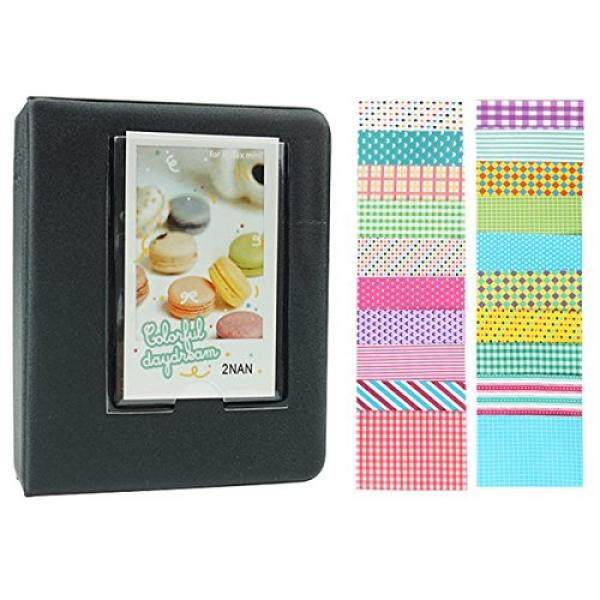 Anter 64 Taschen Instax Mini Fotoalbum F? R Fujifilm Instax Mini 8 8 + 9 7 S 25 26 50 S 70 90 Sofortige Kamera & Namenskarte MIT 20 Pcs Aufkleber-Schwarz-Intl