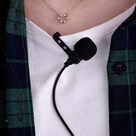 ARIMIC Dual - Headed ไมโครโฟนหนีบปกเสื้อคลิป - บนไมโครโฟนคอนเดนเซอร์หลายทิศทางสายไมค์ความยาว 19.7ft สำหรับไอโฟนไอแพดไอพอดสมาร์ทโฟน Android สำหรับ DSLR Canon Nikon กล้อง - INTL