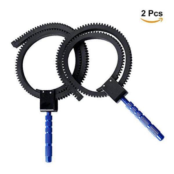 Asiv 2 Pcs Easy Zoom Focusing Adjustable Follow Focus Lens Gear Ring With Metal Handle Scale Lever For Canon, Nikon, Pentax, Panasonic, Sony, Samsung, Olympus, Fujifilm Ds Camera Lens