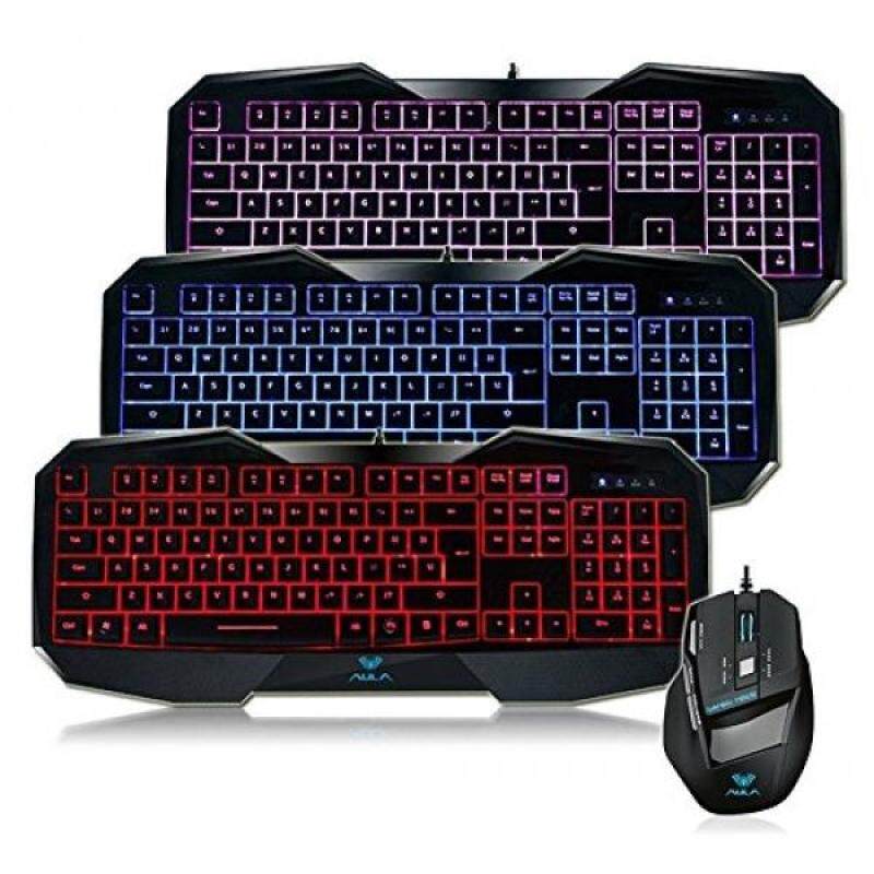 AULA AULA Backlit Gaming Keyboard and Mouse Combo with Adjustable Backlight (SI-859 + SI-928) - intl Singapore