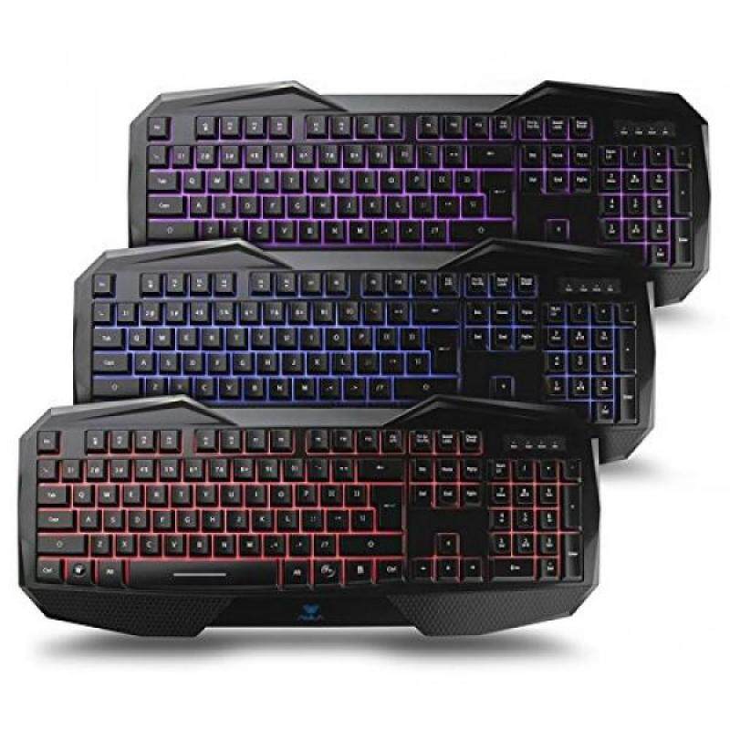 AULA AULA SI-859 Backlit Gaming Keyboard with Adjustable Backlight Purple Red Blue USB Wired Illuminated Computer Keyboard - intl Singapore