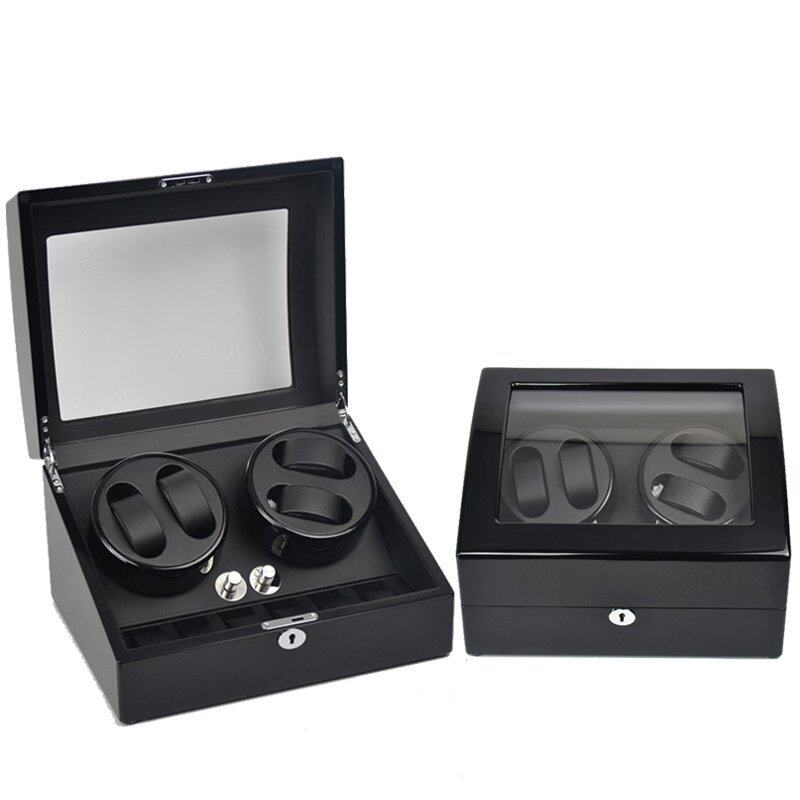 Auto Winder Watch Box 4+6 (Black Black) Malaysia