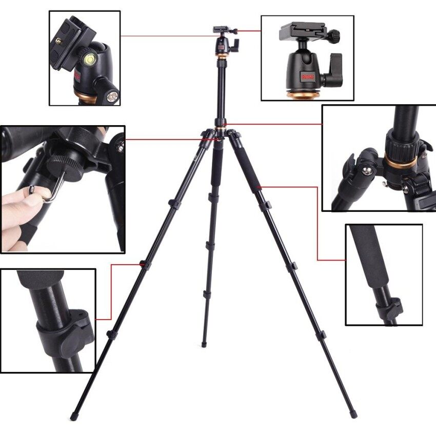 Beike BK-555 Tripod untuk SLR Kamera Bola Kepala Portabel Perjalanan Dilipat-Internasional