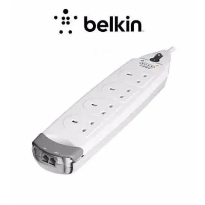 Belkin F9H410SA2M 4 Socket Surge Protector With RJ11 Socket 2M 1.8M Telephone Cable
