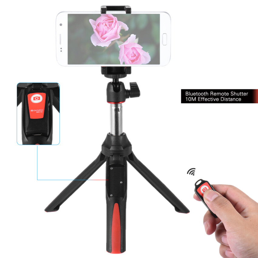 Airsky Benro MK10 Handheld Extendable Mini Tripod Selfie Stick with Bluetooth Remote Control Shutter for IOS iPhone 5s/6s/6s Plus & Android Smartphone Cellphone For GoPro