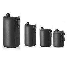 BiG DIGITAL Thick But Soft Neoprene Protective Lens Pouch Case Bag with Kit Hook for Camera (Pack of 4) Size S, M, L, XL For Canon, Carl Zeiss, Fujifilm, Nikon, Olympus, Panasonic, Pentax, Rokinon, Samsung, Samyang, Sigma, Sony, Tamron, Tokina, Viv