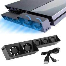 Black Cooling Fan USB External Super Turbo Temperature Cooler for normal PS4