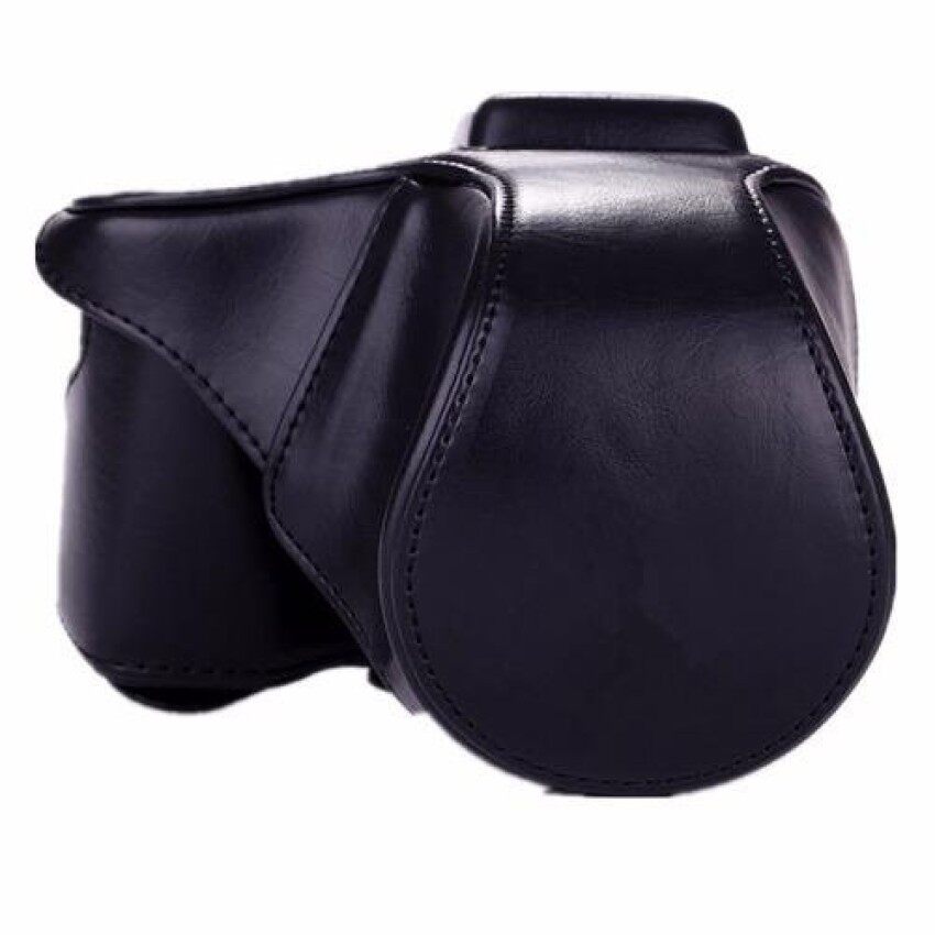Kulit Hitam PU Tas Sarung UNTUK Olympus EPL6 dengan Tali (Internasional) Sheng HOTT 873-Internasional