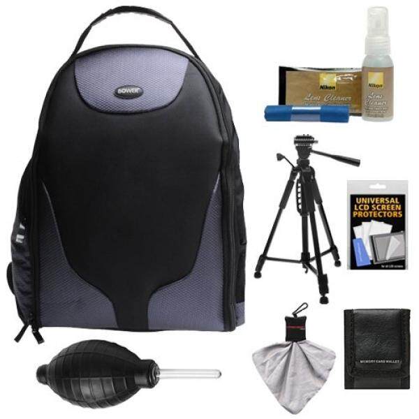 Bower SCB1350 Photo Pack Backpack Digital SLR Camera Case (Black) + Tripod + Kit for Nikon D3100, D3200, D3300, D5100, D5200, D5300, D7000, D7100 DSLR Cameras - intl