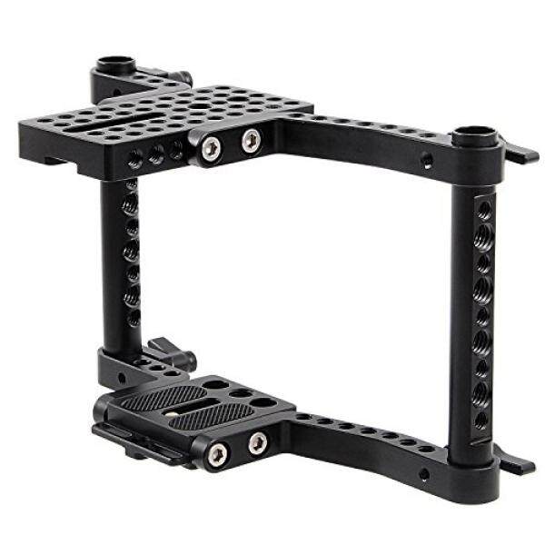 Camera Cage for Small DSLR Camera Canon 650D, 600D, 550D, 500D, 450D, 760D, 750D, 700D, 100D, 1200D, Nikon D3200 D3300 D5200 D5500, Sony a58, a7, a7II, Panasonnic GH4 GH3 GH2 - intl