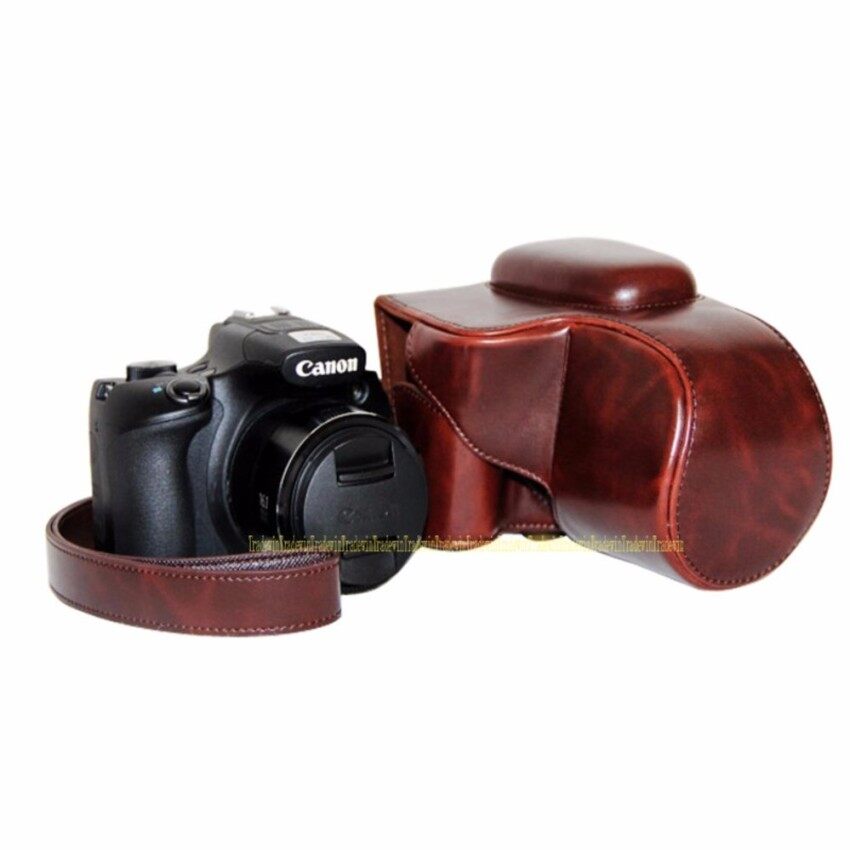 Kamera PU Kulit Kasus Tas Sarung untuk Canon PowerShot SX60HS Withstrap Sheng HOTT 578-Internasional