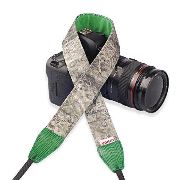 Tali Kamera untuk DSLR, imz��-Keren Pola Series-Kulit dan Katun Bahu Leher Strap Pergelangan Tangan Pegangan Tangan untuk Nikon Canon Sony Pentax Olympus Panasonic Kamera SLR DSLR-Hijau -Intl