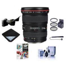 Canon EF 17-40mm f/4L USM Ultra Wide Angle Zoom Lens - BUNDLE with 77mm UV Wide Angle Filter, Flex Lens Shade, Lens Cap Leash II, Cleaning Kit, Lens Wrap (15x15), Pro Software Package