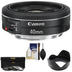 Canon EF 40mm f/2.8 STM Pancake Lens with 3 (UV/CPL/ND8) Filters + Hood + Cleaning Kit for EOS 6D, 70D, 5D Mark II III, Rebel T3, T3i, T4i, T5, T5i, SL1 DSLR Cameras