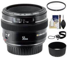 Canon EF 50mm f/1.4 USM Lens + UV Filter + ES-71II Hood + Accessory Kit for Canon EOS 60D, 7D, 5D Mark II III, Rebel T3, T3i, T4i Digital SLR Cameras
