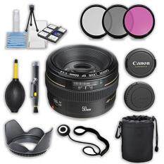 Canon EF 50mm f/1.4 USM Lens with Ultrasonic Autofocus Motor for Canon Digital SLR Cameras & Accessory Bundle (11 Items)