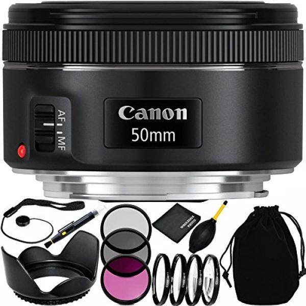 Canon EF 50mm f/1.8 STM Lens Bundle with Accessory Kit (13 Items) for EOS 7D Mark II, 7D, 80D, 70D, 60D, 50D, 40D, 30D, 20D, Rebel T6s, T6i, T5i, T4i, SL1, T3i, T6, T5, T3, T2i, T1i, XSi, XS, XTi, XT - intl