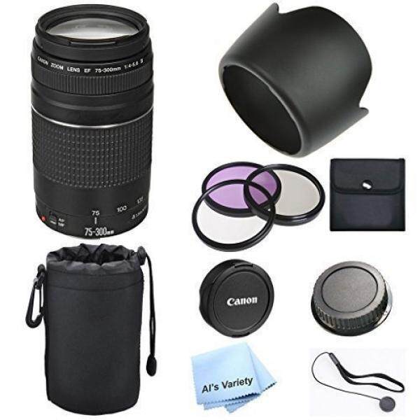Canon EF 75-300mm f/4-5.6 III Telephoto Zoom Lens Premium Bundle - intl