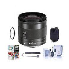 Canon EF-M 11-22mm f/4-5.6 IS STM Lens - Bundle with 55mm Filter Kit, Lens Case, Cleaning Kit, Cap Leash, Software Package