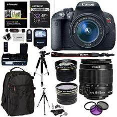 Canon EOS Rebel T5i + 18-55 IS STM Digital Camera + Polaroid LCD Grip + Polaroid Telephoto & Wide Angle Lenses + Lexar 64GB 633x SDHC Card + Ritz Gear Camera Backpack Premium Bundle