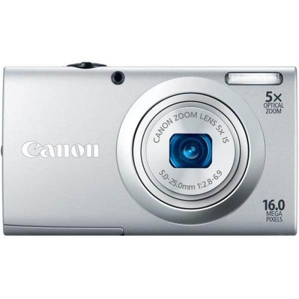 Canon PowerShot A2400 16.0 Kamera Digital MP dengan 5x Gambar Optik Stabil Zoom 28 Mm Lensa Wide-Angle dengan 720 P Penuh Rekaman Video HD dan 2.7-Inch LCD Panel Sentuh (Perak) (Model Lama)-Intl