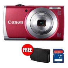 Canon Powershot A2500 Rouge - Compact 16 Mp Avec Boîte Et Notice - Occasion