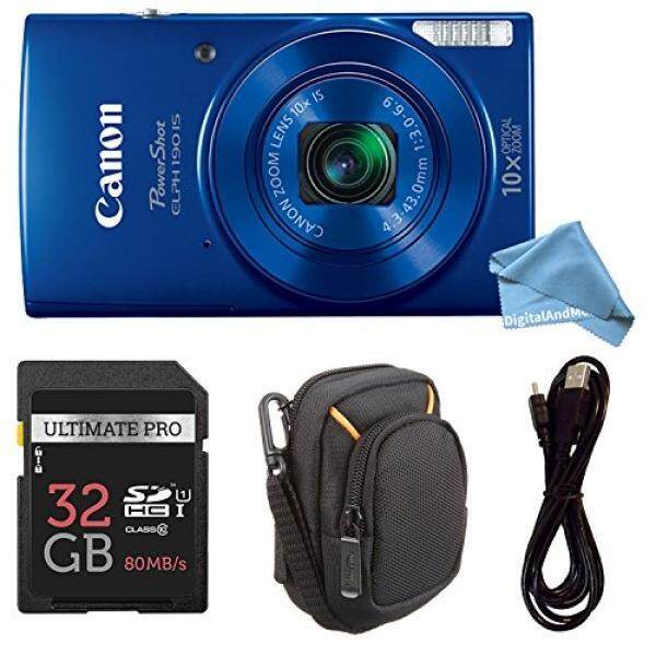 Canon PowerShot Elph 190 Digital Kamera Lengkap Bundel dengan 10x Optical Zoom dan Stabilisasi Gambar Wi-fi & Pengaktif NFC + elph 190 Case + Kartu SD + Kabel USB-Intl