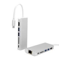 Chenyang USB 3.1 Tipe-C USB-C Ke HDMI & Port Ganda 3.0 Hub & Ethernet & Pembaca Kartu SD dan Power untuk PC LAPTOP & Macbook