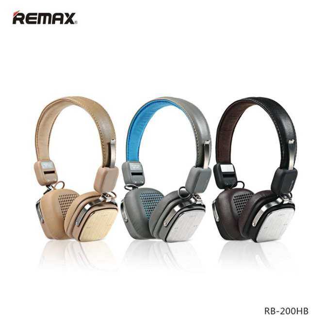 Cina Merek Headphone REMAX RB-200HB Bluetooth V4.1 Headset Ikat Kepala Nirkabel Earphone 3D Stereo Headphone untuk ISO Android Smartphone-Internasional